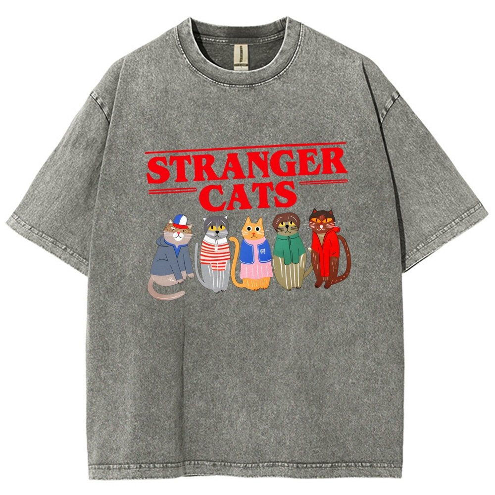 Stranger Cats Vintage Distressed T-shirt