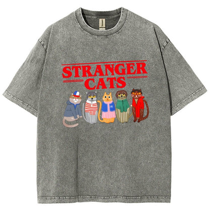 Stranger Cats Vintage Distressed T-shirt