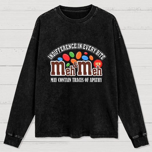 Meh & Meh Washed Long Sleeve Tee