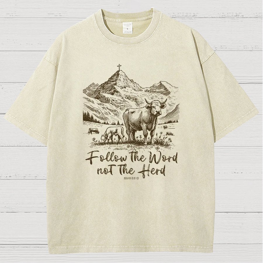 Follow The Word Not The Herd Vintage Distressed T-shirt