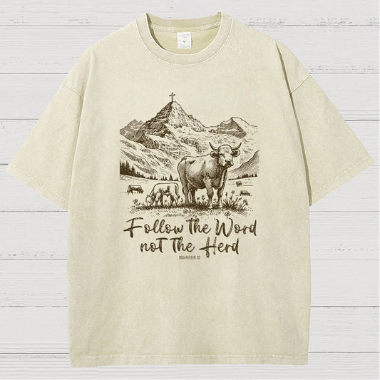 Follow The Word Not The Herd Vintage Distressed T-shirt