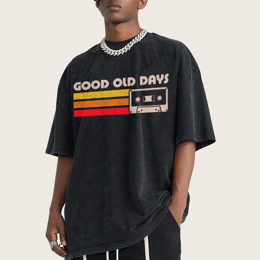 Old Days Vintage Mixtape Vintage Distressed T-shirt