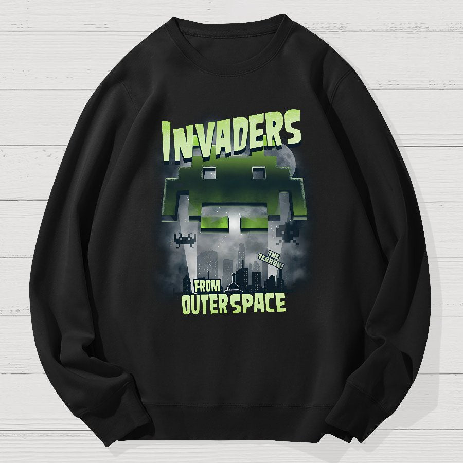Invaders From Outer Space Geek Cotton Sweatshirt