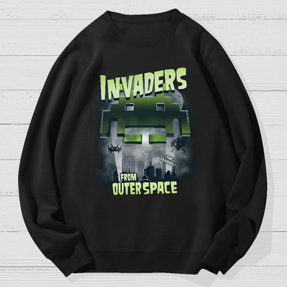 Invaders From Outer Space Geek Cotton Sweatshirt