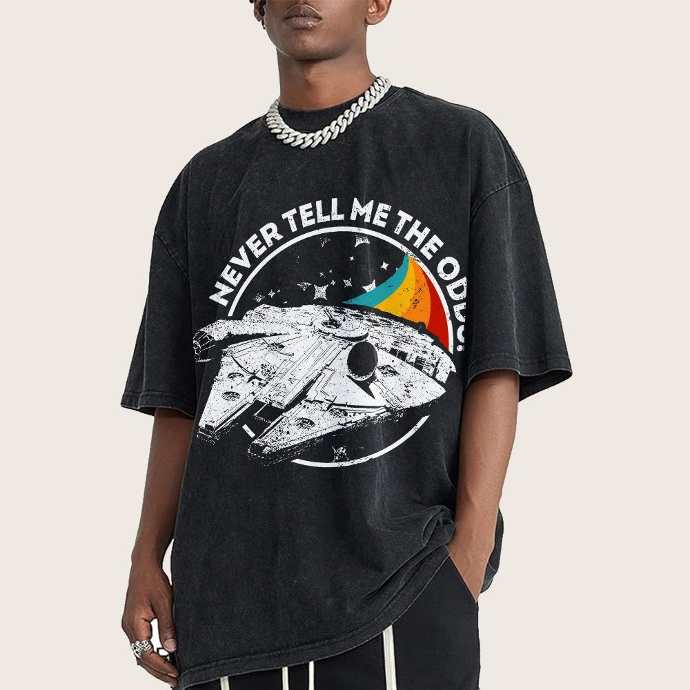 Never Tell Me the Retro Odds Vintage Distressed T-shirt