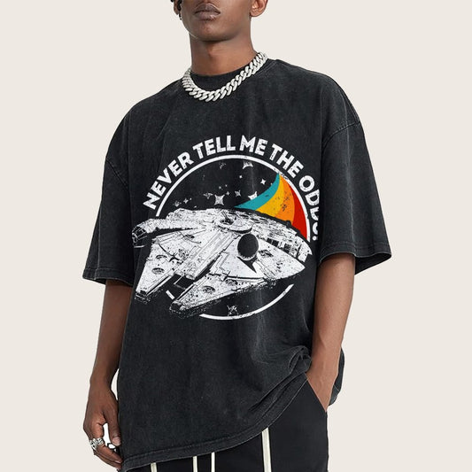 Never Tell Me the Retro Odds Vintage Distressed T-shirt