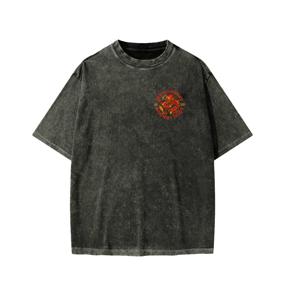Lee Ho Fooks Front And Back Printing Washed T-shirt