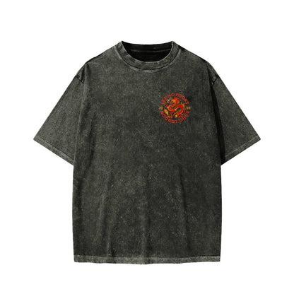Lee Ho Fooks Front And Back Printing Washed T-shirt