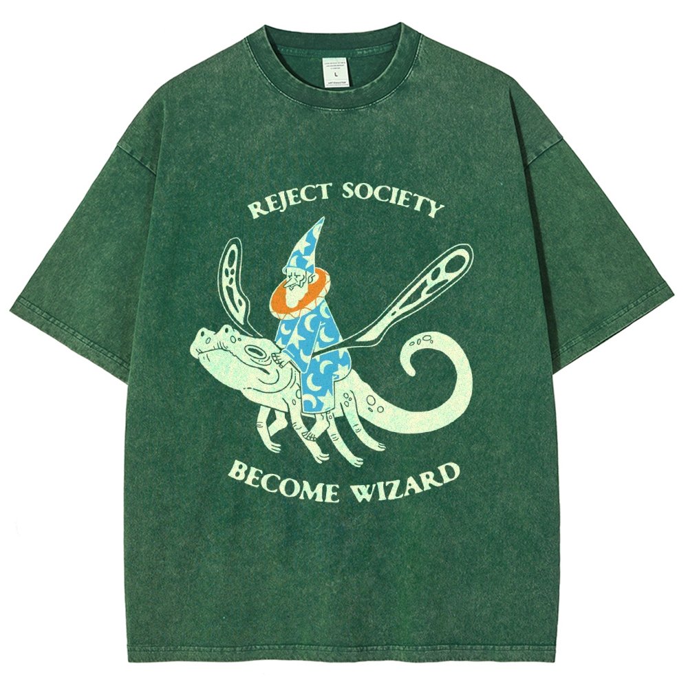 Reject-society become-wizard Vintage Distressed T-shirt