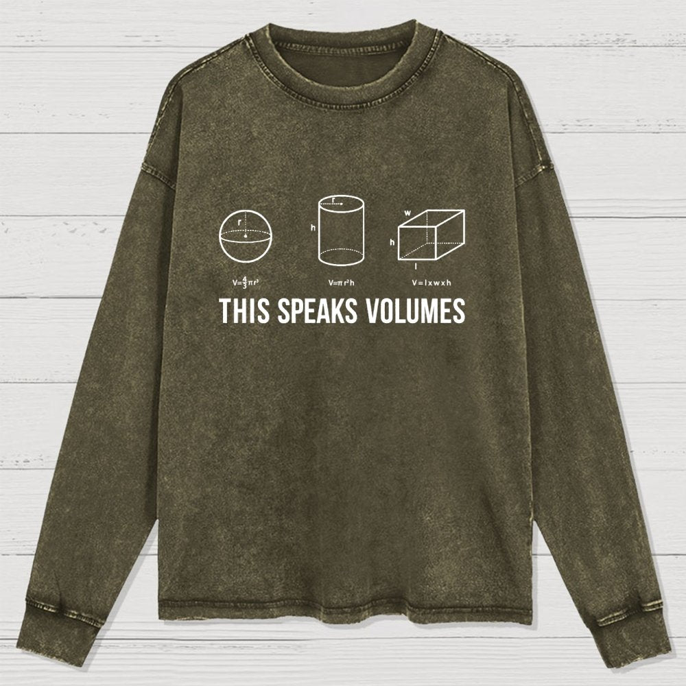 This Speaks Volumes Geometry Washed Long Sleeve Tee