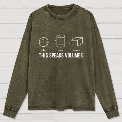 This Speaks Volumes Geometry Washed Long Sleeve Tee