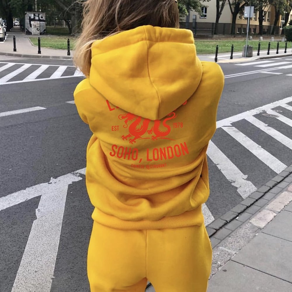 Lee Ho Fooks Printed Back Cotton Hoodie