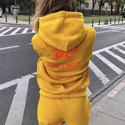 Lee Ho Fooks Printed Back Cotton Hoodie