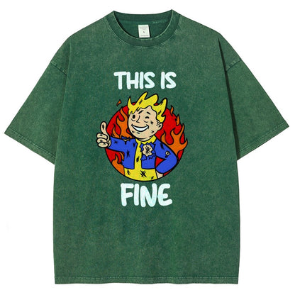 This Is Fine Vintage Distressed T-shirt