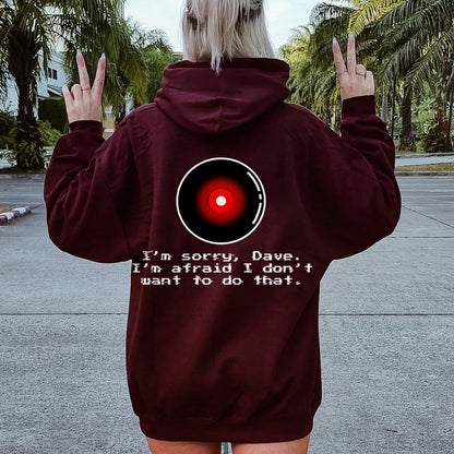 An Introvert's Odyssey I‘m sorry dave Printed Back Unisex Cotton Hoodie