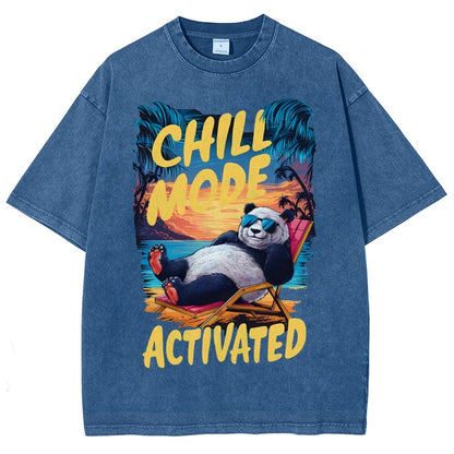 Giant Panda Holiday Art Print Vintage Distressed T-shirt