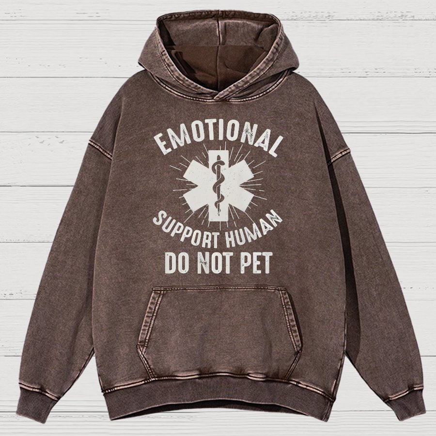 Emotional Support Human Vintage Distressed Hoodie