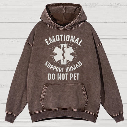 Emotional Support Human Vintage Distressed Hoodie