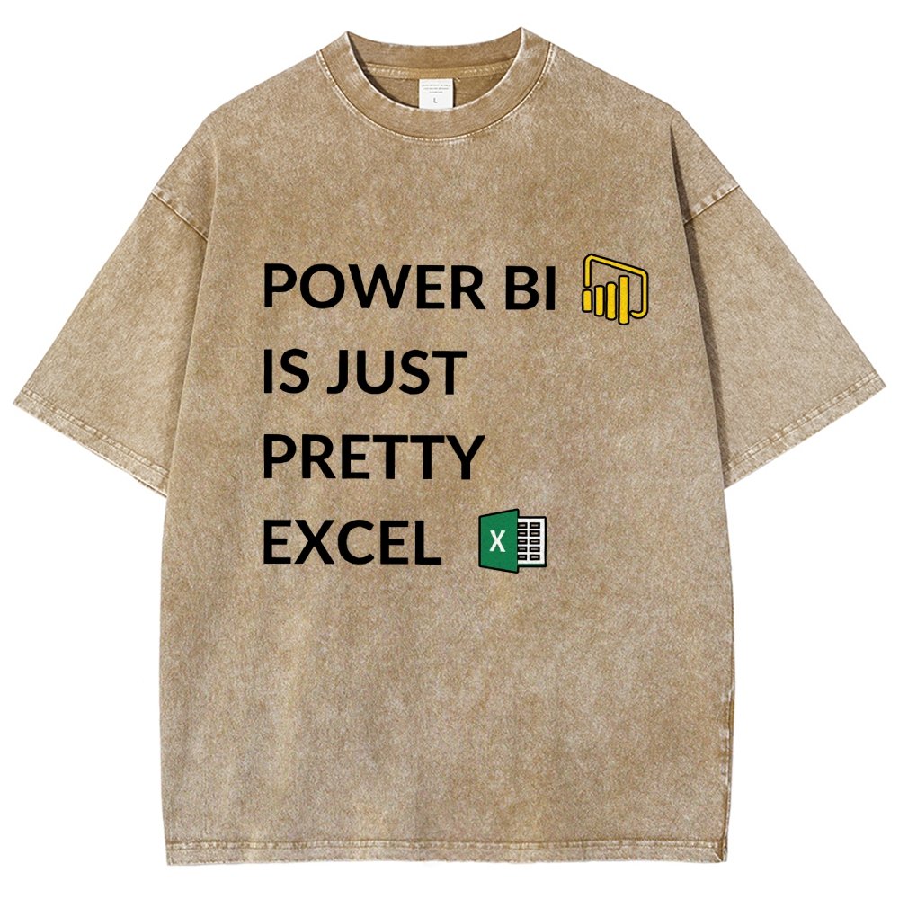 Excel VS Power BI Vintage Distressed T-shirt