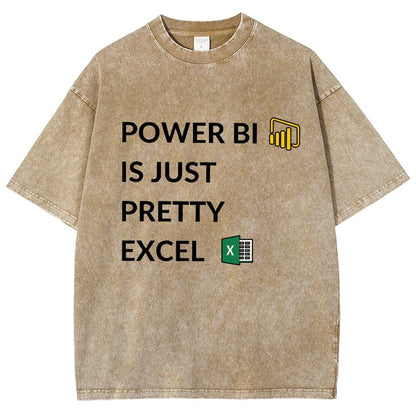 Excel VS Power BI Vintage Distressed T-shirt