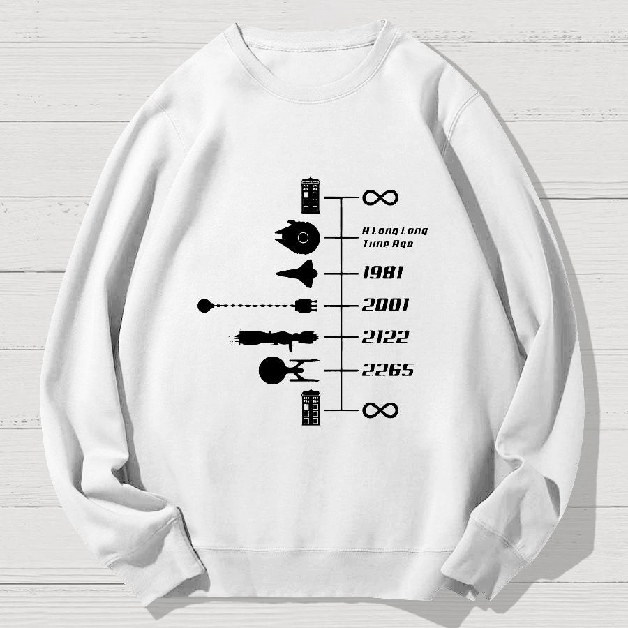 Nostalgic Space Travel Geek Cotton Sweatshirt
