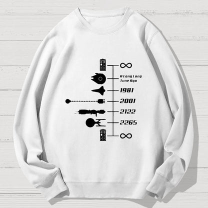 Nostalgic Space Travel Geek Cotton Sweatshirt