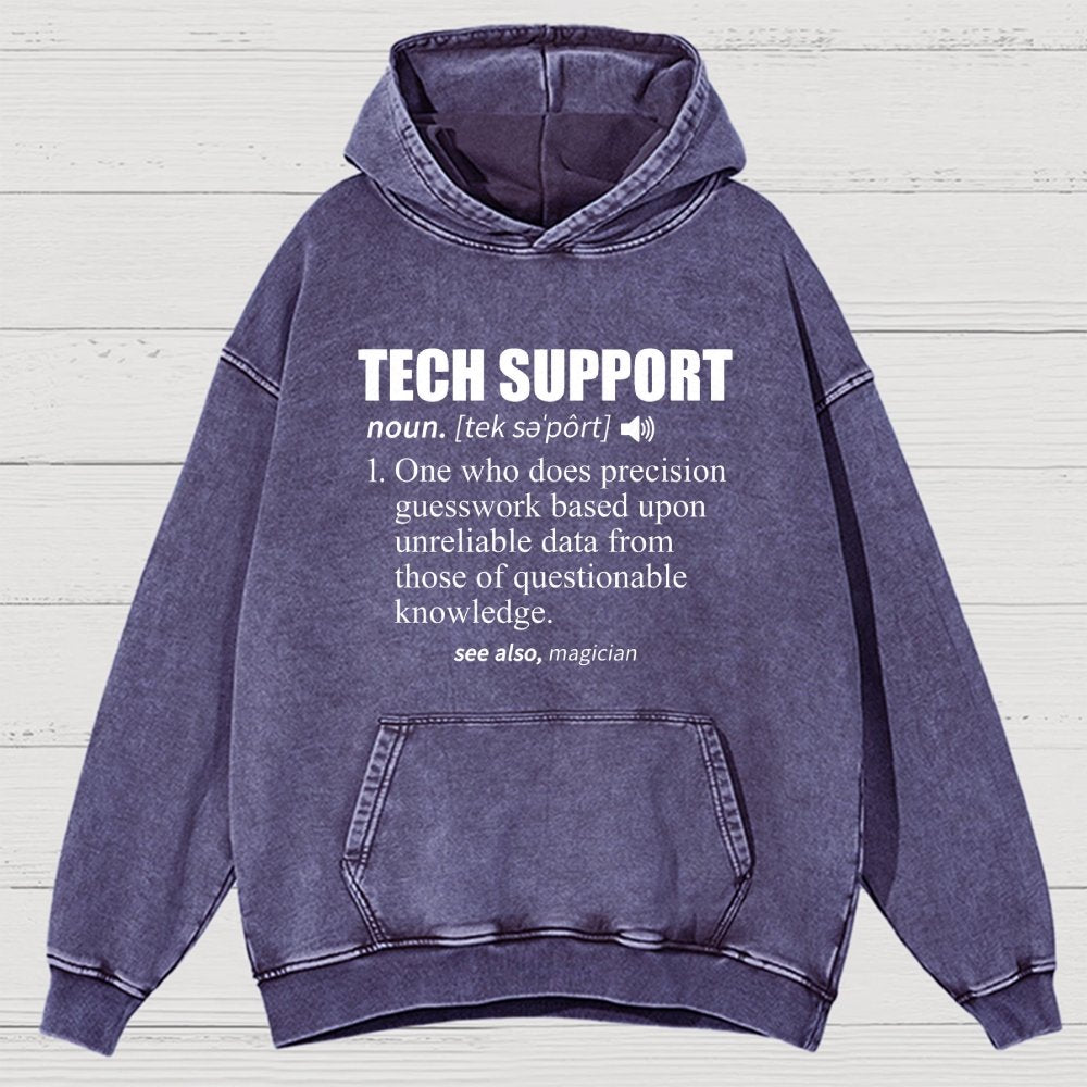 Tech Support Definition Vintage Distressed Hoodie