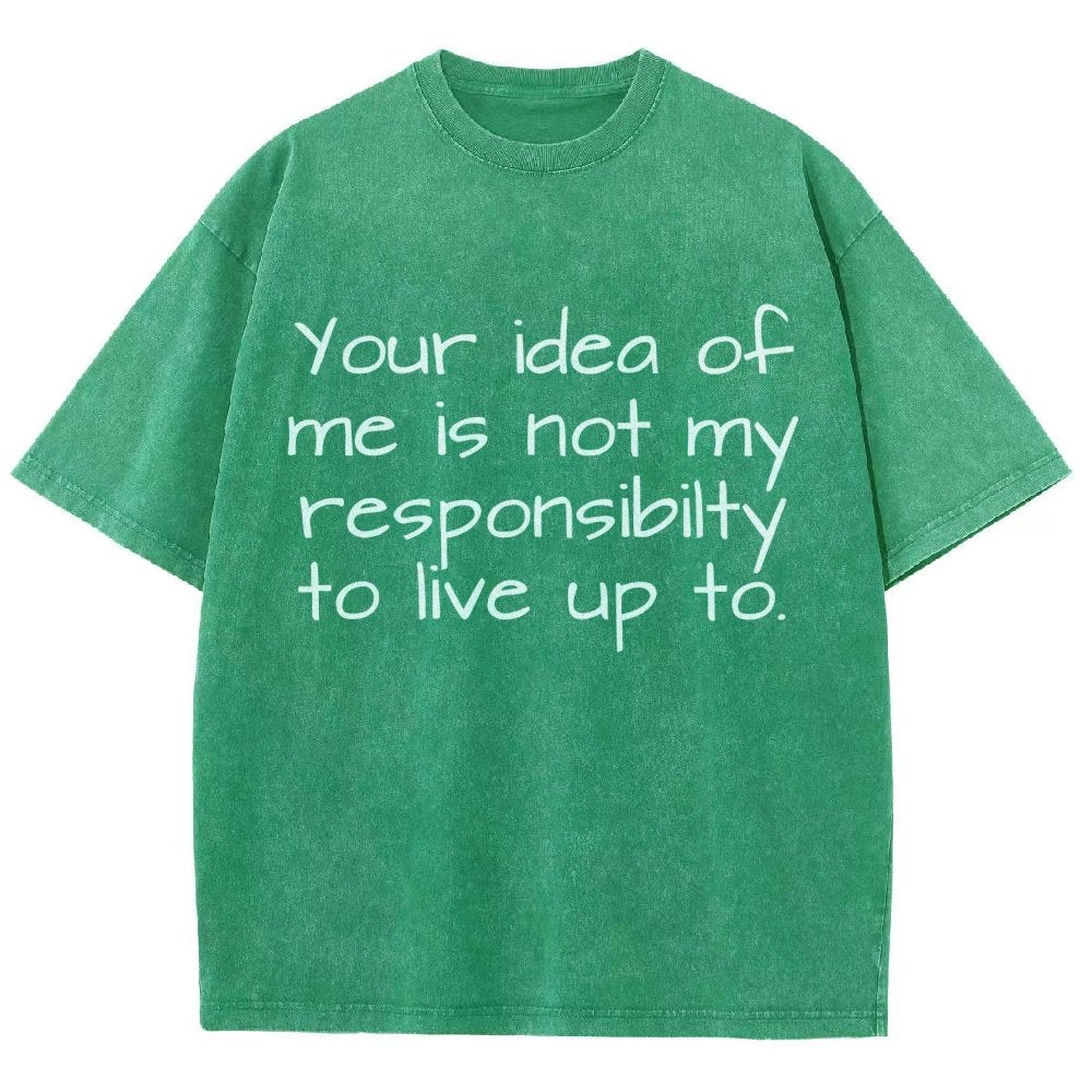 Your Idea Of Me Is Not My Resposibility To Live Up To Vintage Distressed T-shirt