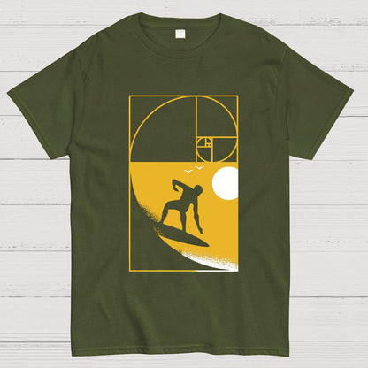 Golden Spiral Wave Geeky T-Shirt