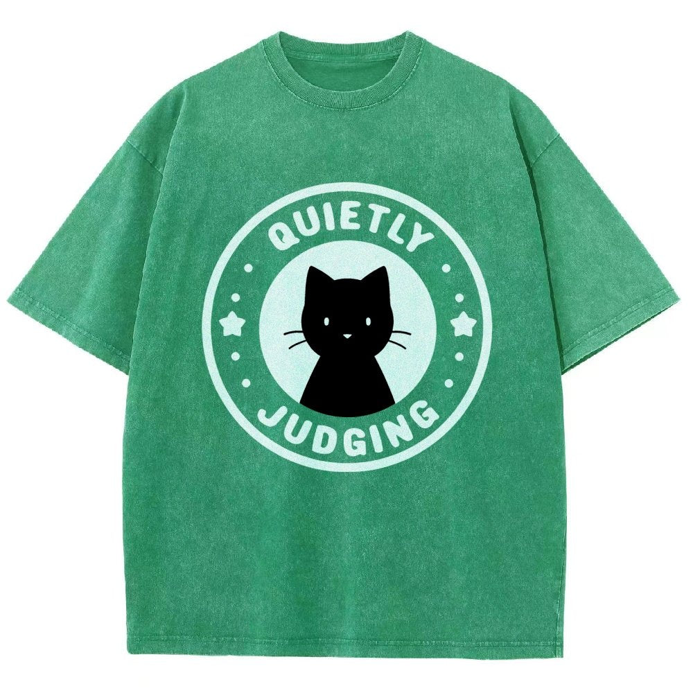 Quietly Judging Cat Vintage Distressed T-shirt
