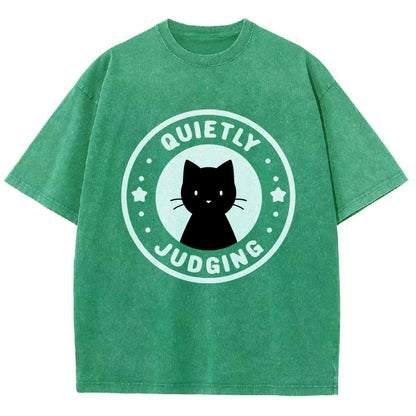 Quietly Judging Cat Vintage Distressed T-shirt