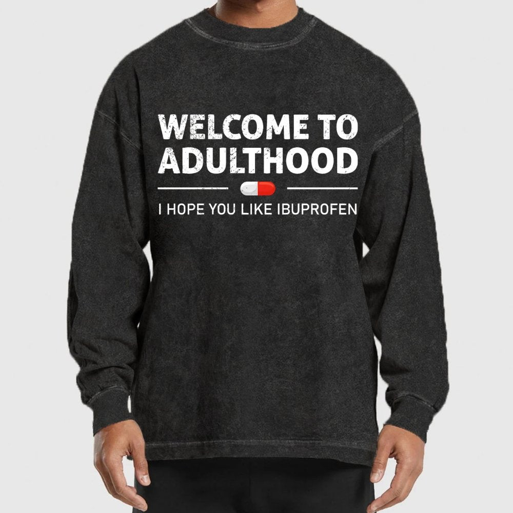 Adulthood Washed Long Sleeve Tee