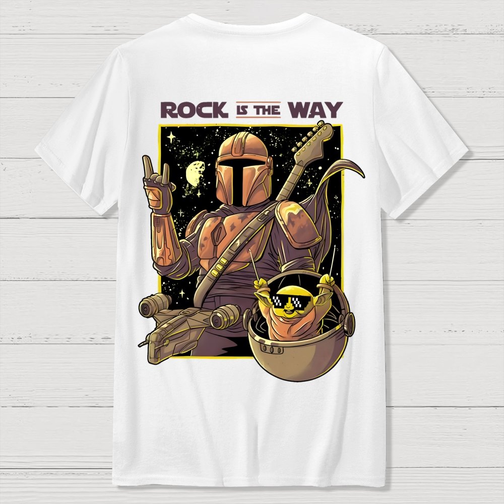 Rock Is The Way Front And Back Printing Geek T-Shirt