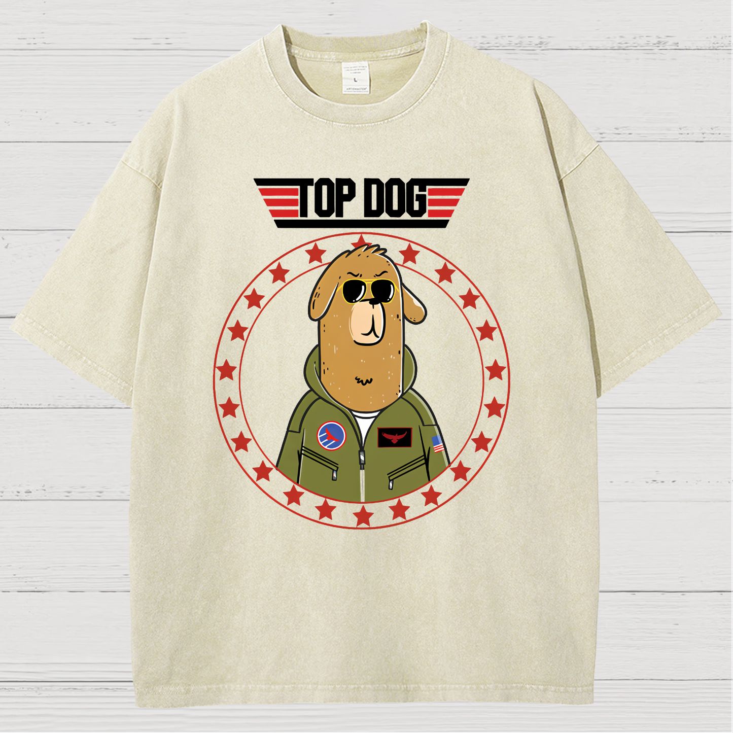 Top Dog.Sarcasm Vintage Distressed T-shirt