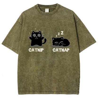 Catnip Catnap Vintage Distressed T-shirt