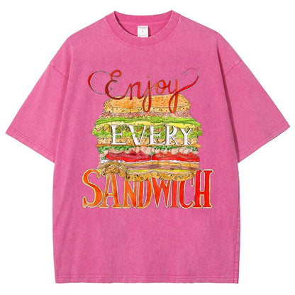 Enjoy Every Sandwich  Vintage Distressed T-shirt
