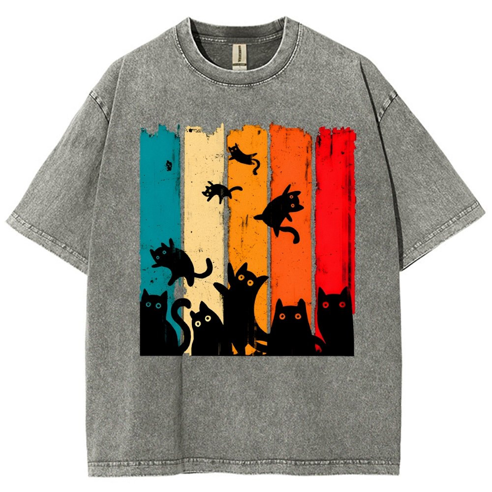 Retro Kitty Chaos Vintage Distressed T-shirt