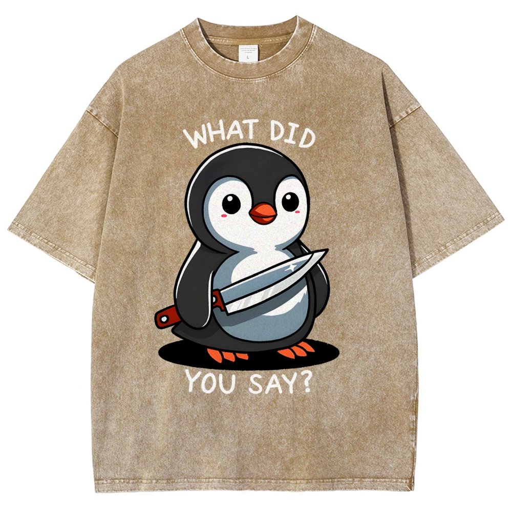 What Did You Say？Vintage Distressed T-shirt