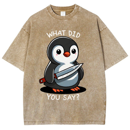 What Did You Say？Vintage Distressed T-shirt