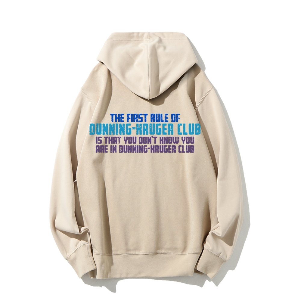 Dunning-Kruger Club Printed Back Unisex Cotton Hoodie