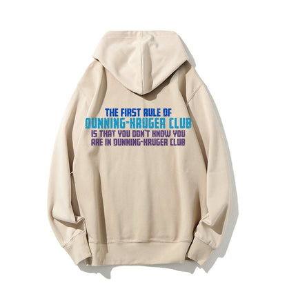 Dunning-Kruger Club Printed Back Unisex Cotton Hoodie