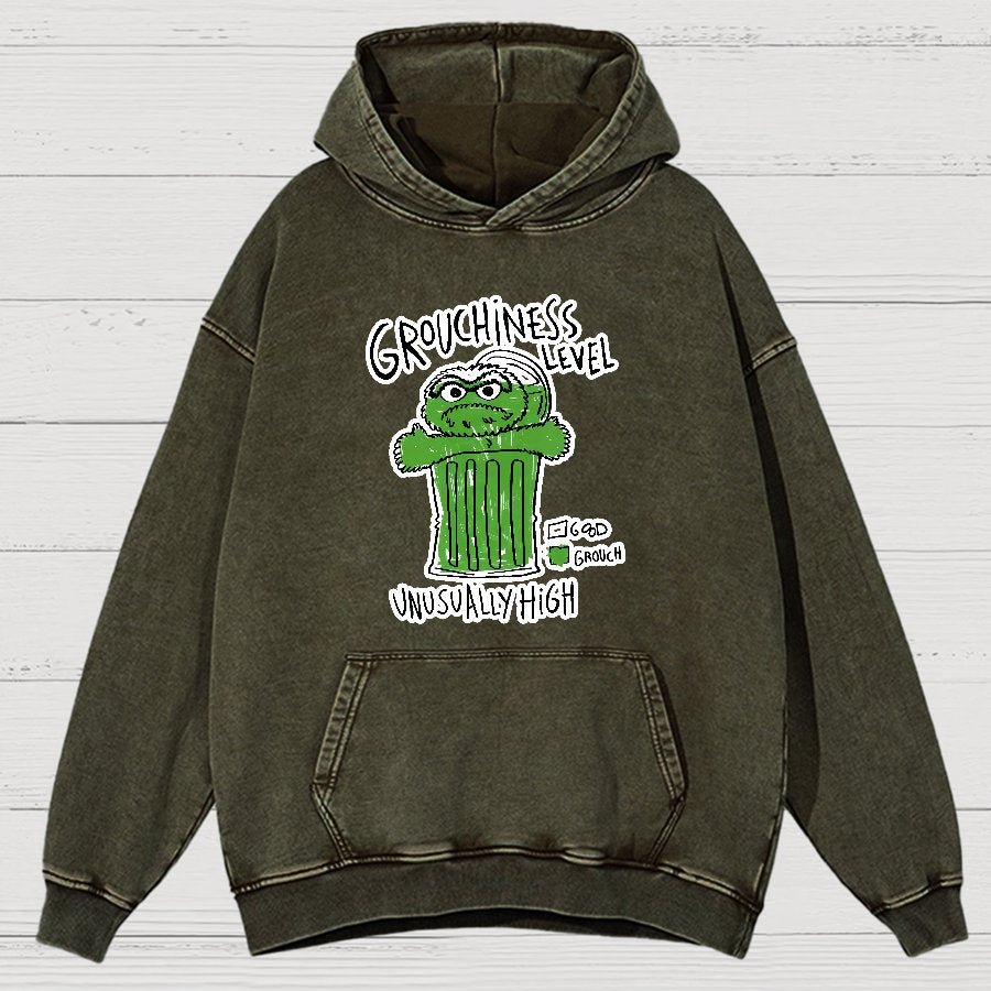 Grouchiness Level Vintage Distressed Hoodie