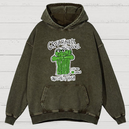 Grouchiness Level Vintage Distressed Hoodie