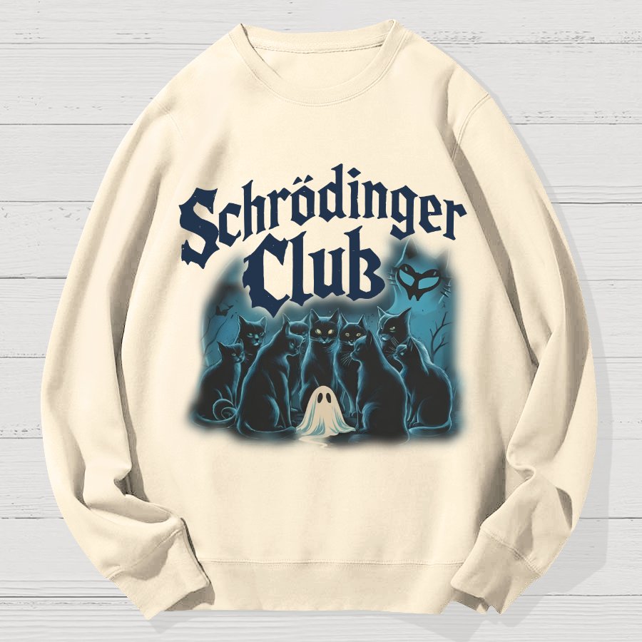 Schrödinger Cat club Halloween Geek Cotton Sweatshirt