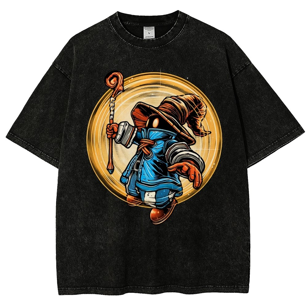 The Black Mage Vintage Distressed T-shirt