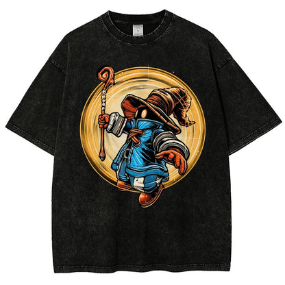 The Black Mage Vintage Distressed T-shirt
