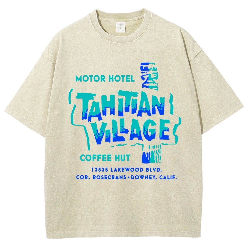 Tahitian Village - Downey, CA - Vintage Tiki Bar Vintage Distressed T-shirt