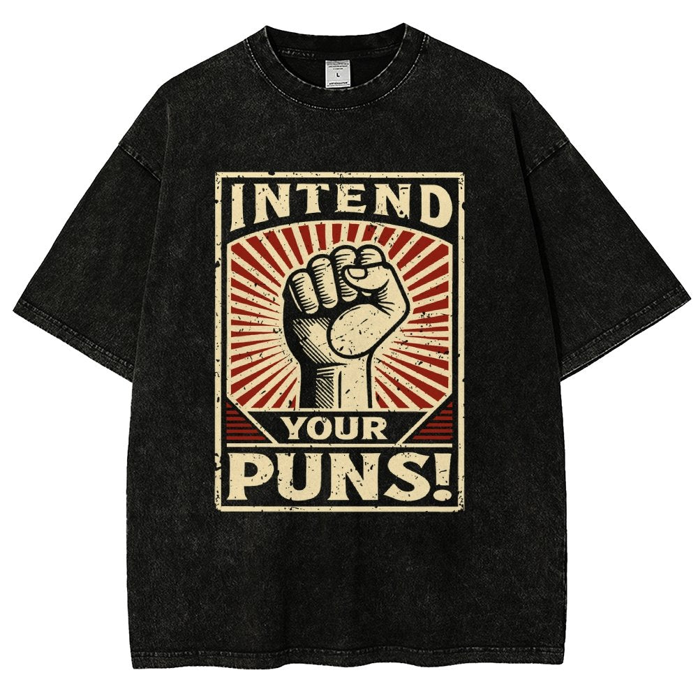 Intend Your Puns Vintage Distressed T-shirt