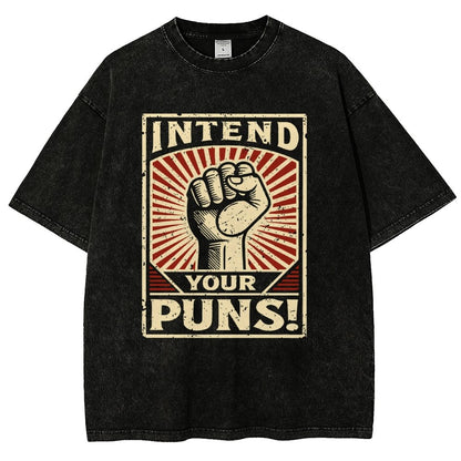 Intend Your Puns Vintage Distressed T-shirt