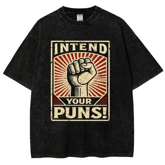 Intend Your Puns Vintage Distressed T-shirt